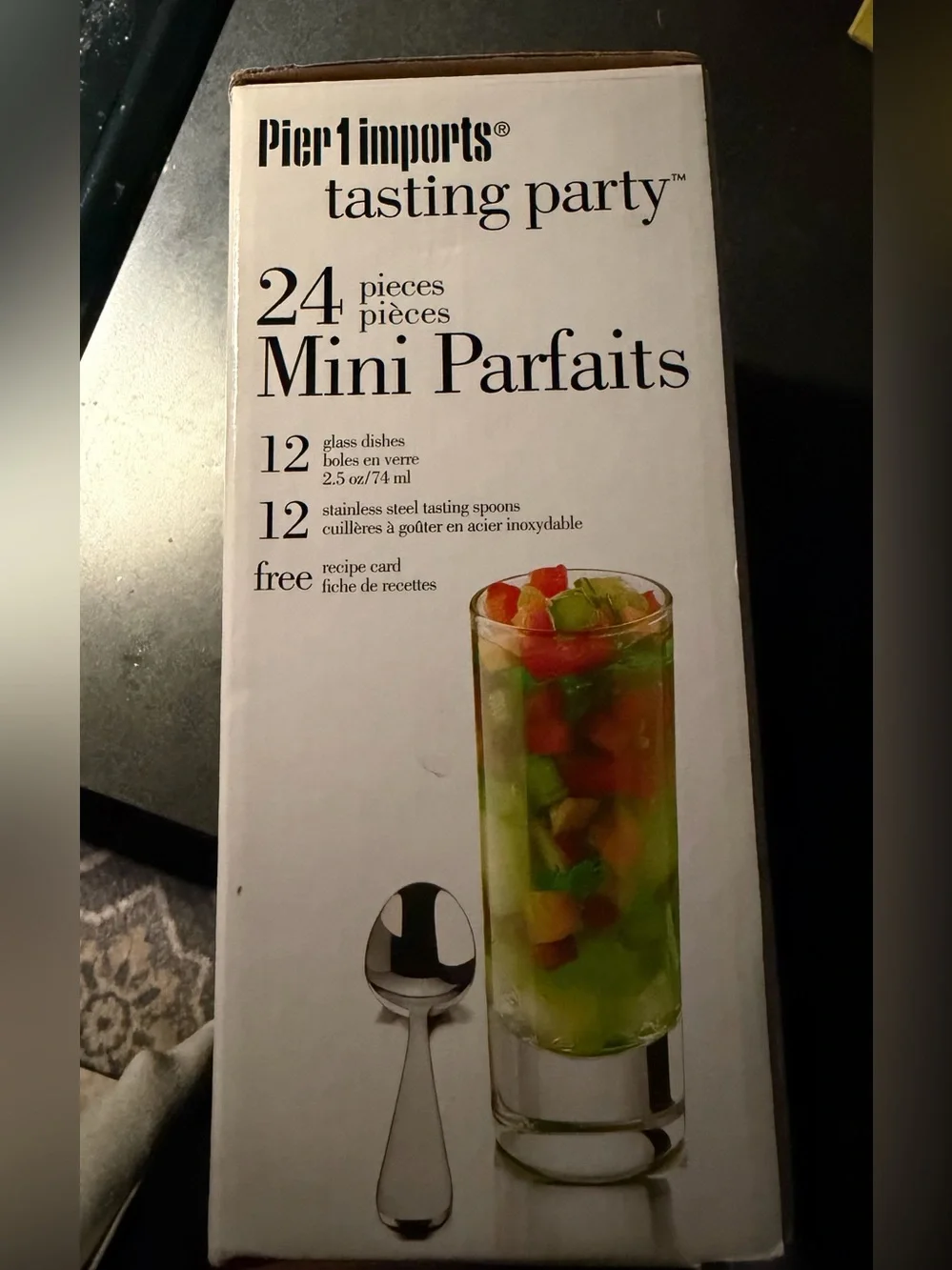 Pier 1 Mini Parfaits Glasses and Spoons Dessert Set